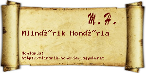 Mlinárik Honória névjegykártya